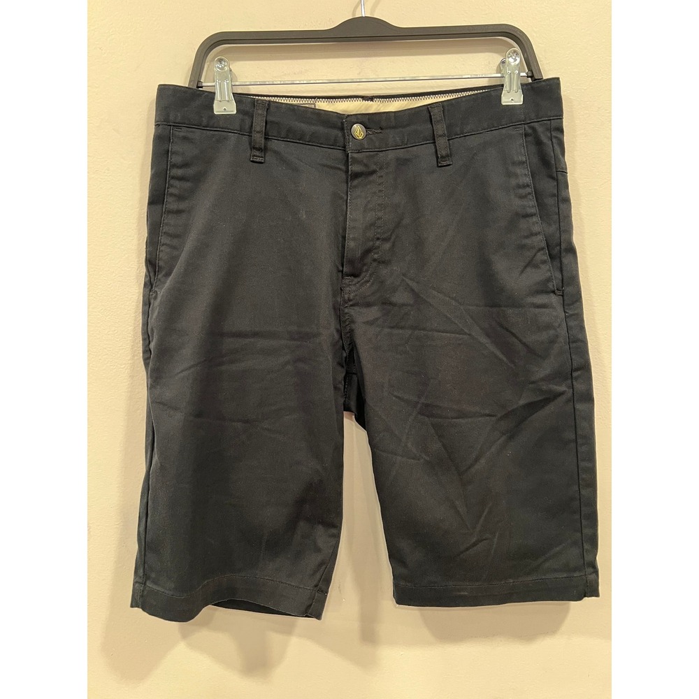 Volcom Mens Black Chino Shorts Size 30 Casual Skate Summer Wear